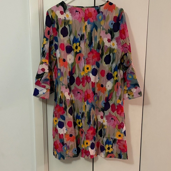 Floral Multicolor Dress with Ruffle Sleeves - Picture 4 of 6